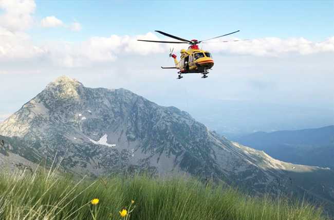 pratio montagna verricello elicottero panorama