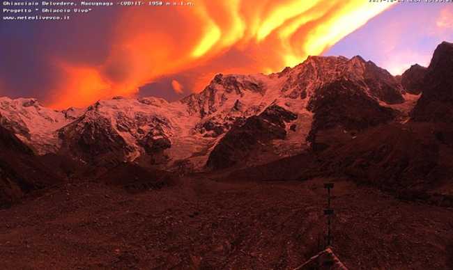 tramonto monte rosa webcam